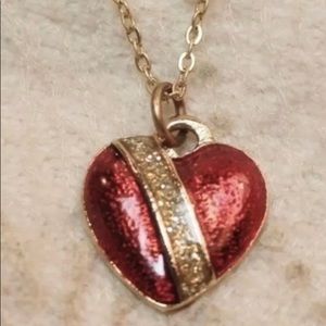 Vintage Genuine Diamond Dust Heart Necklace Royal